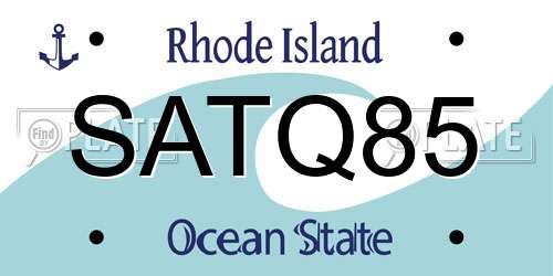 SATQ85 Rhode Island License Plate