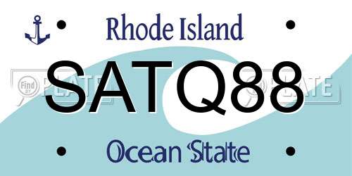 SATQ88 Rhode Island License Plate