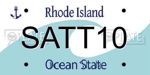 SATT10 Rhode Island License Plate