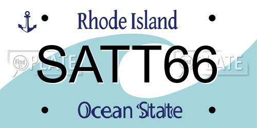 SATT66 Rhode Island License Plate