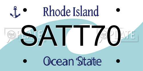 SATT70 Rhode Island License Plate