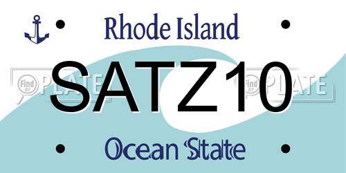 SATZ10 Rhode Island License Plate