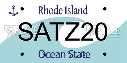 SATZ20 Rhode Island License Plate