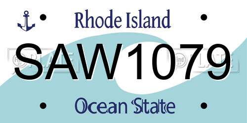 SAW1079 Rhode Island License Plate