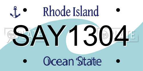 SAY1304 Rhode Island License Plate