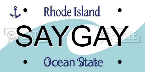 SAYGAY Rhode Island License Plate