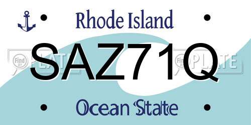 SAZ71Q Rhode Island License Plate