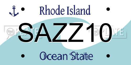 SAZZ10 Rhode Island License Plate