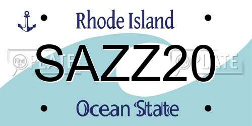 SAZZ20 Rhode Island License Plate