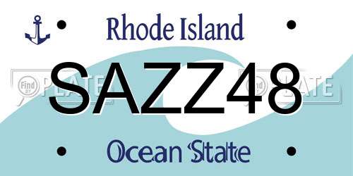 SAZZ48 Rhode Island License Plate