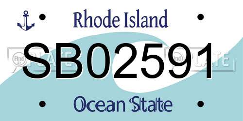 SB02591 Rhode Island License Plate