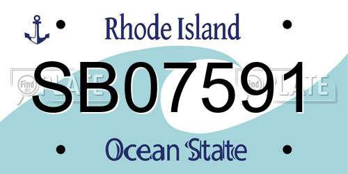 SB07591 Rhode Island License Plate