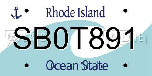 SB0T891 Rhode Island License Plate