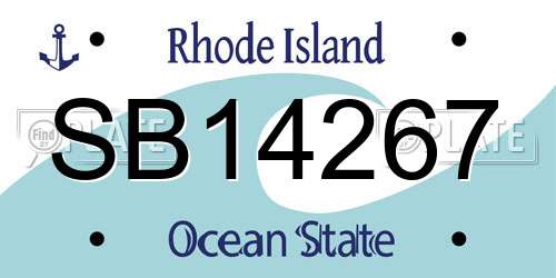 SB14267 Rhode Island License Plate