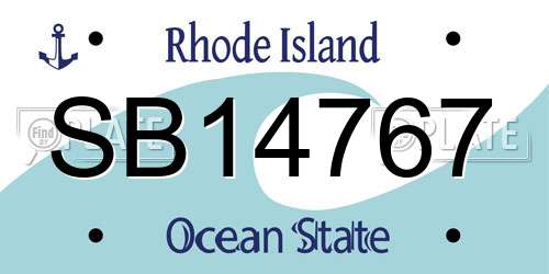 SB14767 Rhode Island License Plate