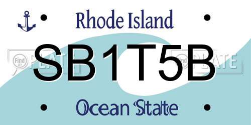 SB1T5B Rhode Island License Plate