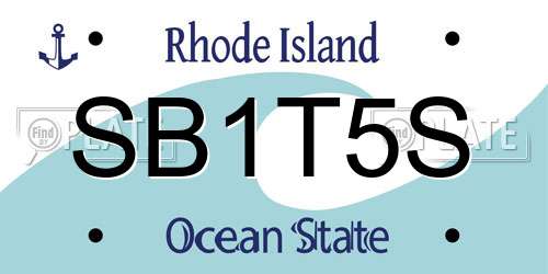 SB1T5S Rhode Island License Plate