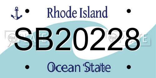SB20228 Rhode Island License Plate