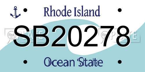 SB20278 Rhode Island License Plate