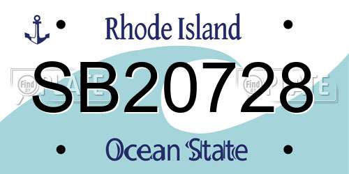 SB20728 Rhode Island License Plate