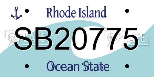 SB20775 Rhode Island License Plate