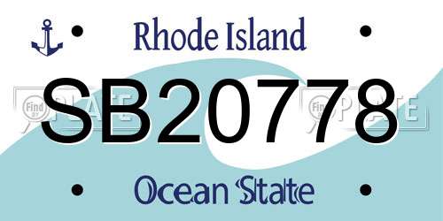 SB20778 Rhode Island License Plate