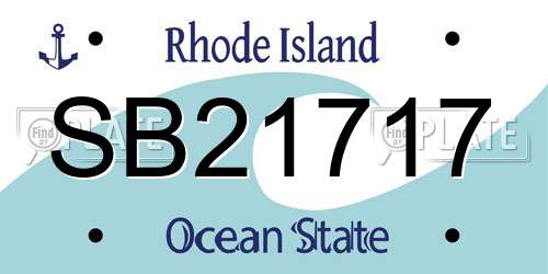 SB21717 Rhode Island License Plate