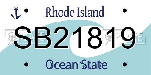 SB21819 Rhode Island License Plate