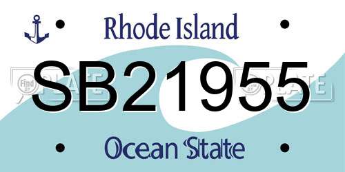 SB21955 Rhode Island License Plate