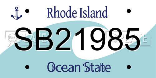 SB21985 Rhode Island License Plate