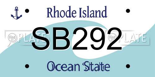 SB292 Rhode Island License Plate