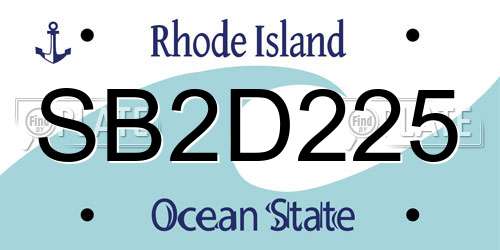 SB2D225 Rhode Island License Plate
