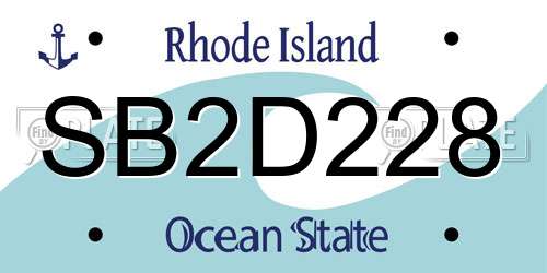 SB2D228 Rhode Island License Plate