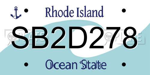 SB2D278 Rhode Island License Plate
