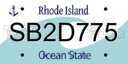 SB2D775 Rhode Island License Plate
