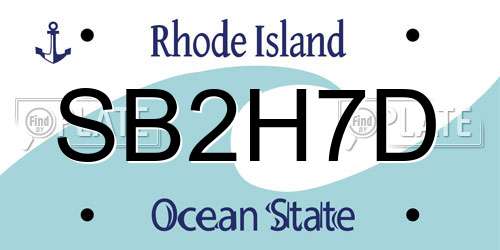 SB2H7D Rhode Island License Plate