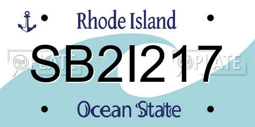SB2I217 Rhode Island License Plate