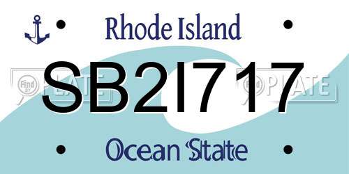 SB2I717 Rhode Island License Plate