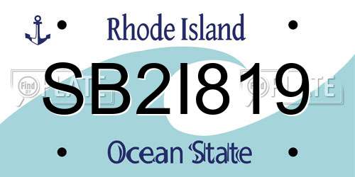SB2I819 Rhode Island License Plate