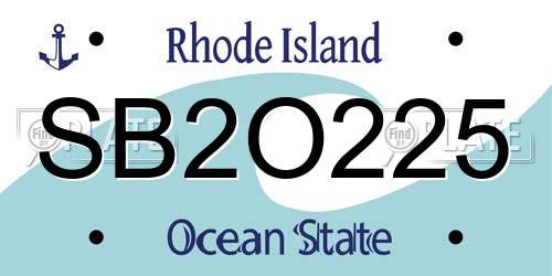 SB2O225 Rhode Island License Plate