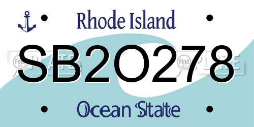 SB2O278 Rhode Island License Plate