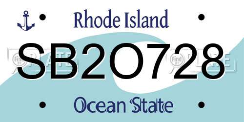 SB2O728 Rhode Island License Plate