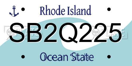 SB2Q225 Rhode Island License Plate