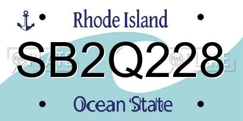 SB2Q228 Rhode Island License Plate