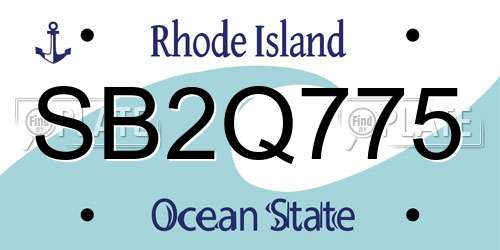 SB2Q775 Rhode Island License Plate