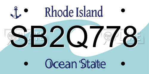SB2Q778 Rhode Island License Plate
