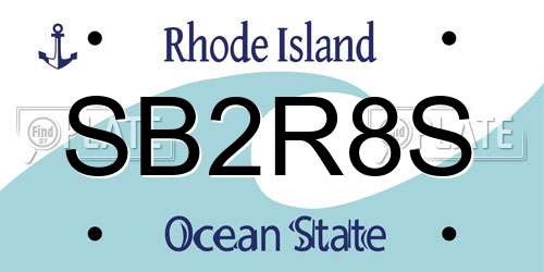 SB2R8S Rhode Island License Plate