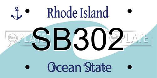 SB302 Rhode Island License Plate