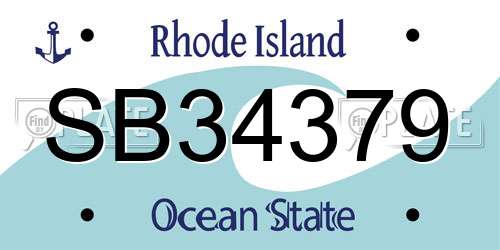 SB34379 Rhode Island License Plate