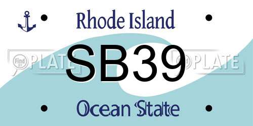 SB39 Rhode Island License Plate